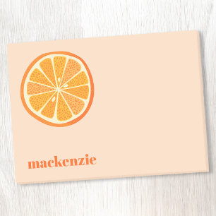 Roligt Anpassat namn för Personligen Citrus Orange Post-it Block