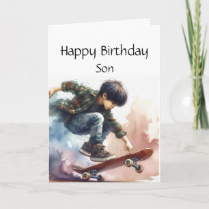 Roligt: Anpassat namn Son Skateboarding Kort