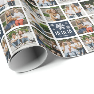 Roligt Anpassningsbar 8 x Photo Grid FA LA Wrappin Presentpapper