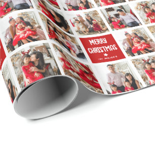 Roligt Anpassningsbar 8 x Photo Grid God jul Presentpapper