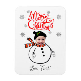 Roligt Anpassningsbar Ansikte Photo Cute Snögubbe Magnet