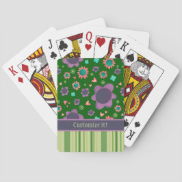 Roligt Anpassningsbar Blommigt Rand Mönster Namn I Casinokort