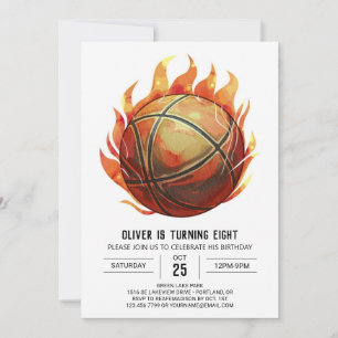 Roligt Anpassningsbar Boy Basketball Birthday Inbjudningar