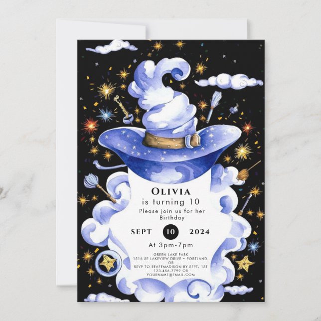 Roligt Anpassningsbar Broom-guiden födelsedag Inbjudningar (Framsida)