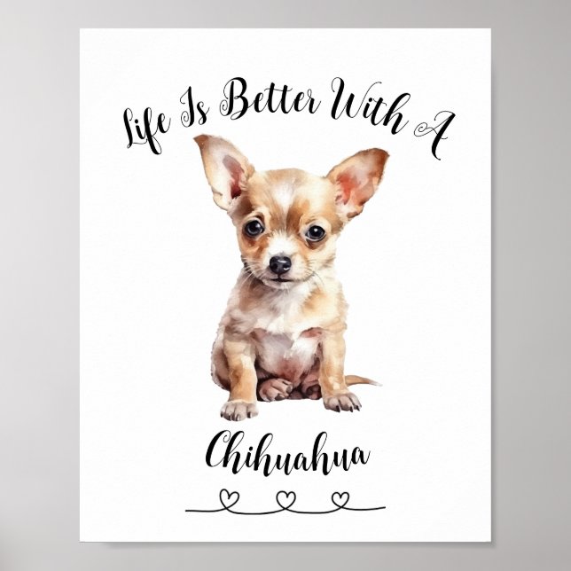 Roligt Anpassningsbar Chihuahua Poster "Tiny but M (Framsidan)