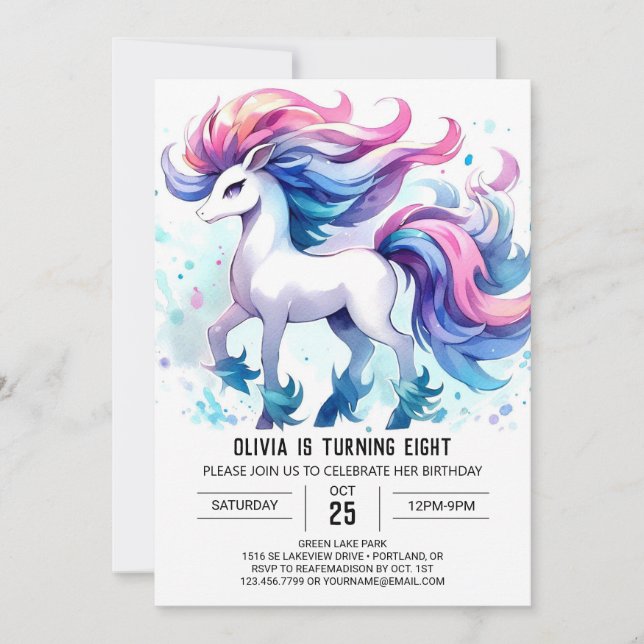 Roligt Anpassningsbar Horse Birthday Inbjudningar (Framsida)