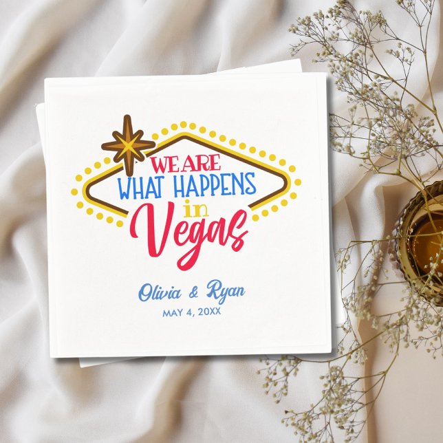 Roligt Anpassningsbar Las Vegas Sign Bröllop Pappersservett (Fun Custom Las Vegas Sign Wedding Napkins)