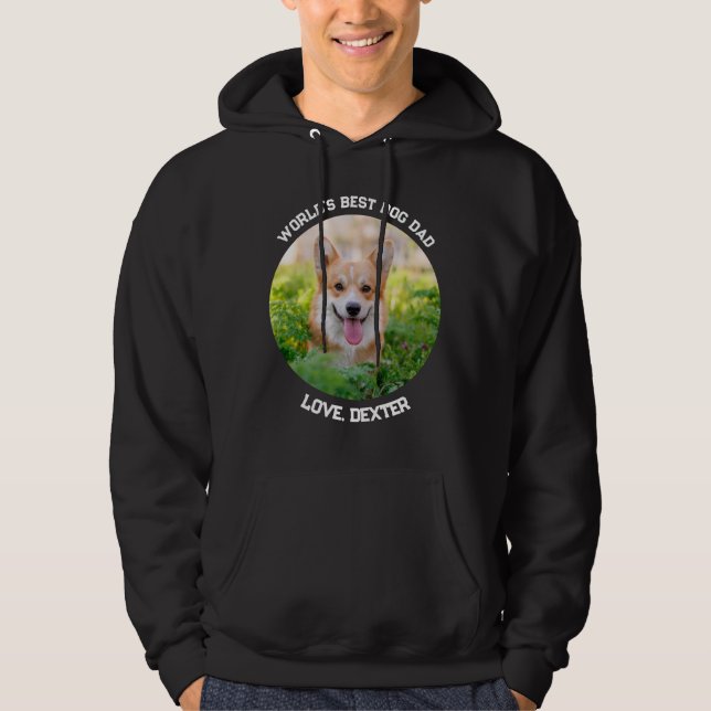 Roligt Anpassningsbar Pet Photo Circle World's Bes Hoodie (Framsida)