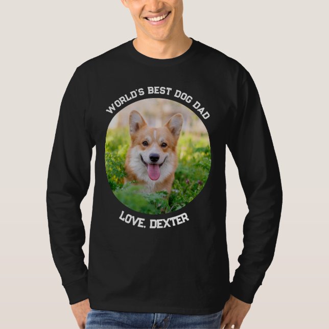 Roligt Anpassningsbar Pet Photo Circle World's Bes T Shirt (Framsida)
