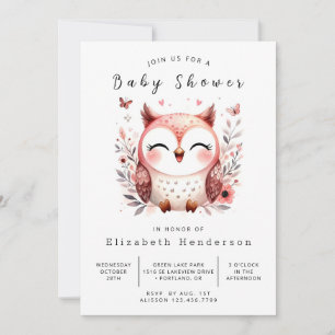 Roligt Anpassningsbar Uggla Baby Shower Inbjudningar