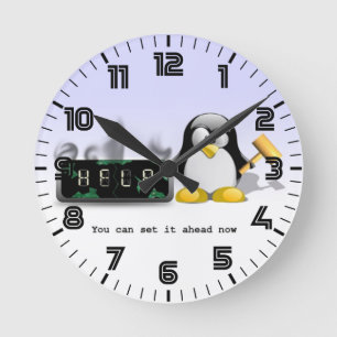 Roligt Anti dagsljusbesparingstämpelur Rund Klocka