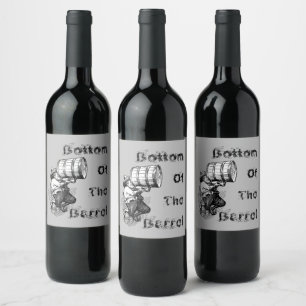 Roligt Antique Stil Grund vid Barrel Recipe Vino Vinflaska Etikett
