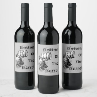 Roligt Antique Stil Grund vid Barrel Recipe Vino Vinflaska Etikett