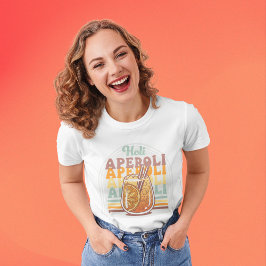 Roligt Aperol Girly Cocktail Sommar Party Rosa T Shirt