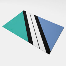 Roligt Aqua Blue Black White Tävla Rand