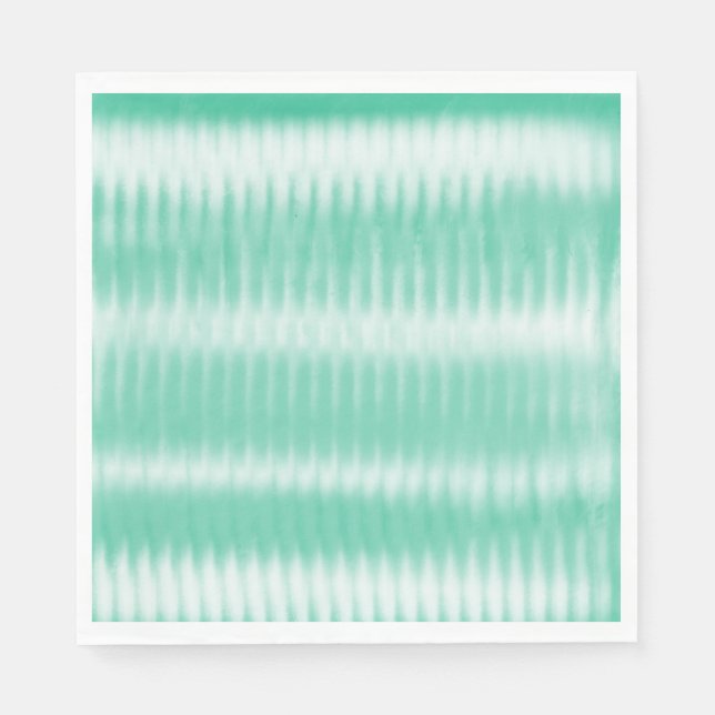 Roligt Aqua Grönt White Tie Dye Napkins Pappersservett (Framsidan)