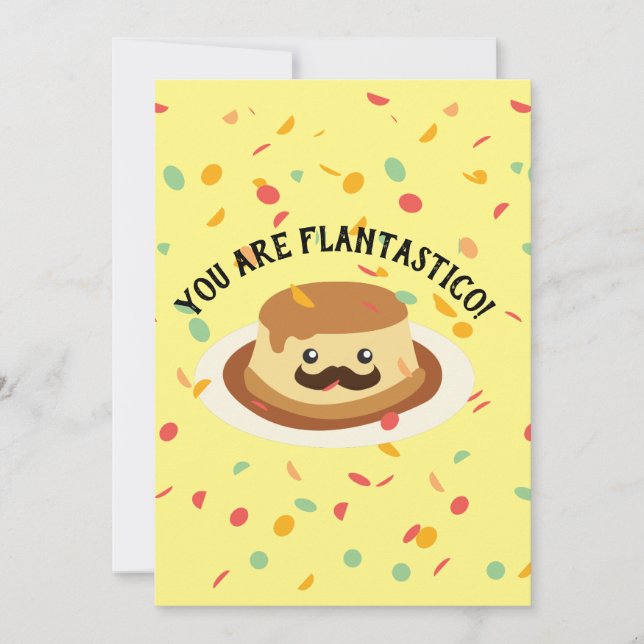Roligt är du Flantastico gullig Flan med en Tack Kort (Framsida)