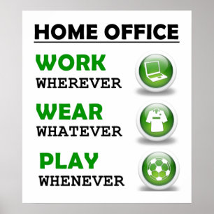 Roligt arbete hemifrån kontor poster