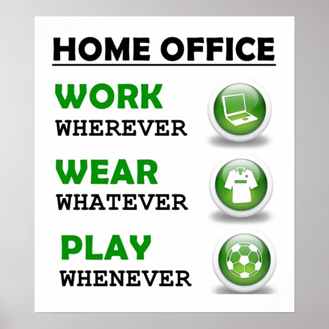 Roligt arbete hemifrån kontor poster (Framsidan)