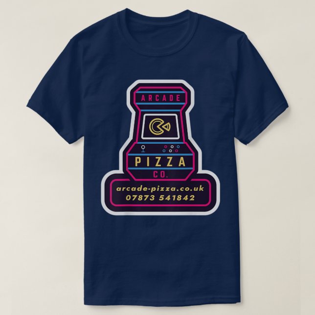Roligt Arcde Pizza Merch T-Shirt (Design framsida)