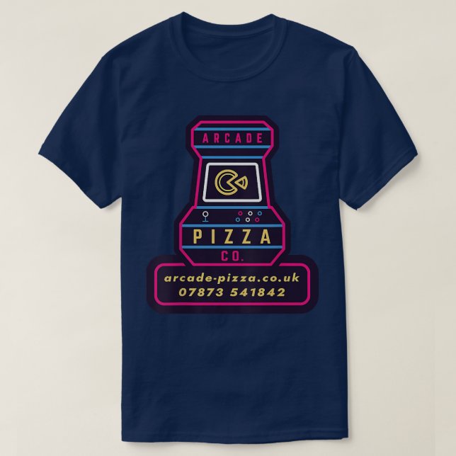 Roligt Arcde Pizza Merch T Shirt (Design framsida)
