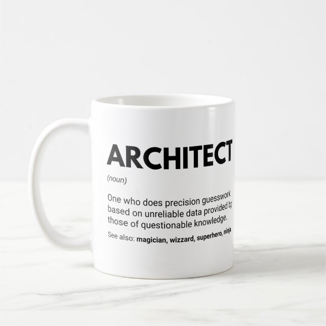 Roligt arkitekters definition för ingenjörer kaffemugg (Vänster)