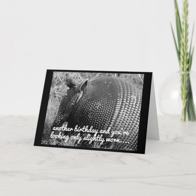 roligt armadillo-födelsedagskort humor kort (Framsida)