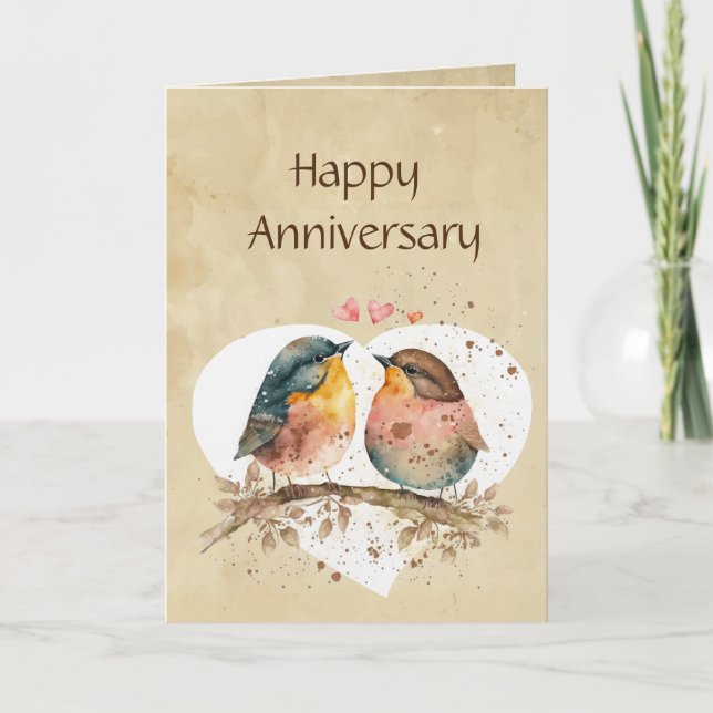 Roligt Årsdag Love bird Humor Kort (Framsida)