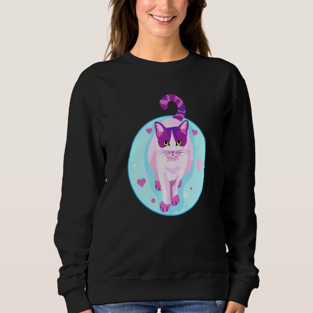Roligt Art Päls Hjärtdjur T Shirt (Framsida)