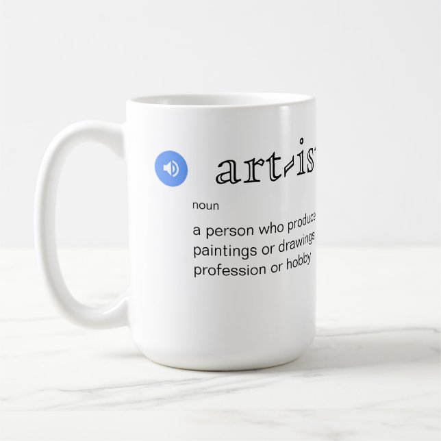 Roligt Artist Definition med anpassning Kaffemugg (Vänster)