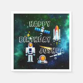 Roligt Astronaut Collage Pappersservett