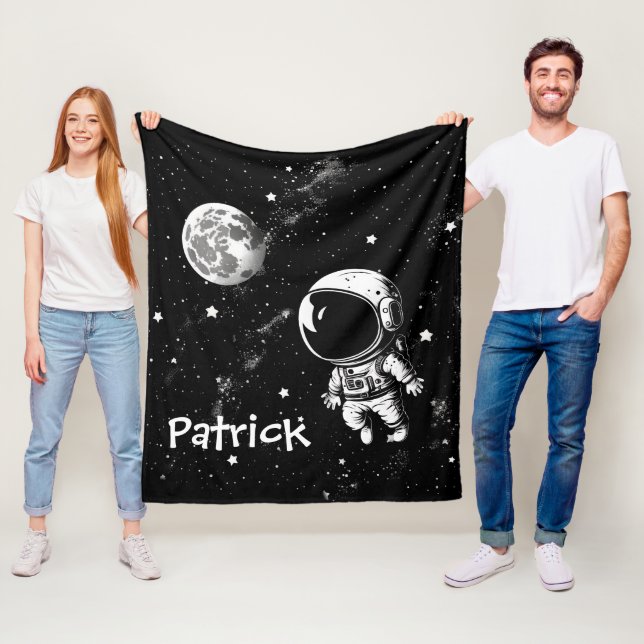 Roligt Astronaut i rymden Fleecefilt (På plats)