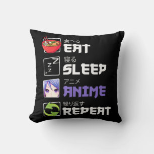 Roligt Ät viloläge Anime Upprepa Anime Japan Manga Kudde