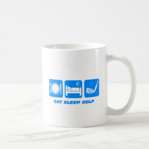 Roligt äta sömngolf kaffemugg