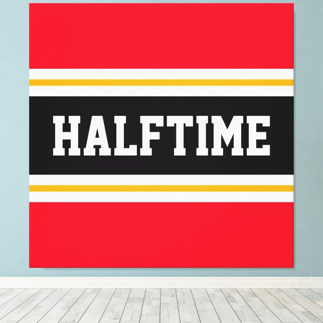 Roligt Athletic Bright Red Black HALFTIME Rand Canvastryck (Insitu (trägolv))