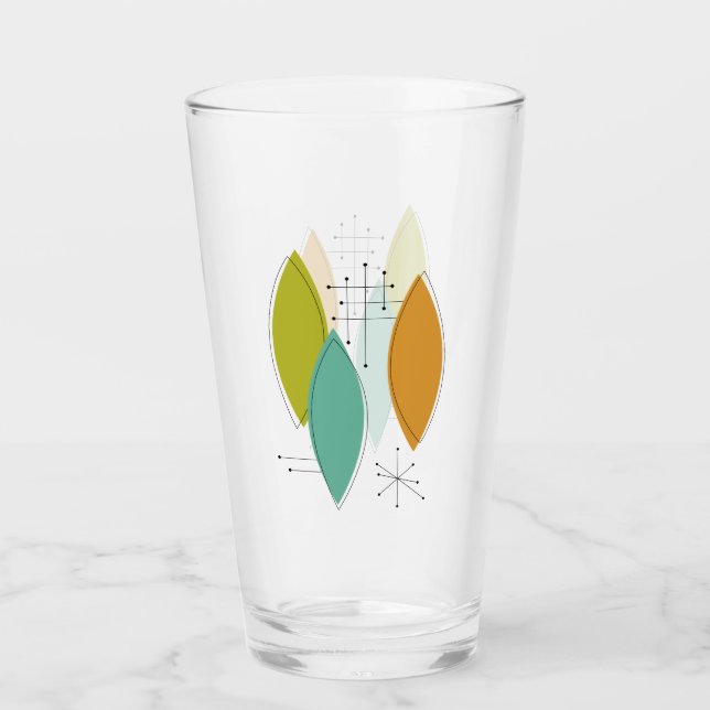Roligt Atomålder Surfboard Shapes Mid Centres Glaskopp (Framsida)