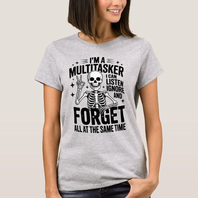 Roligt att jag är multitasker t shirt (Framsida)