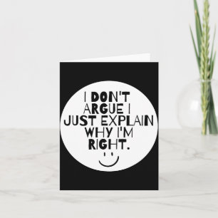 Roligt att jag inte argumenterar Jag förklarar bar Kort