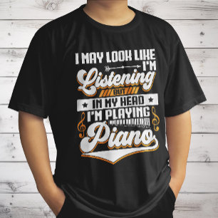 Roligt Att Lyssna I Mitt Huvud Spelar Jag Piano T Shirt