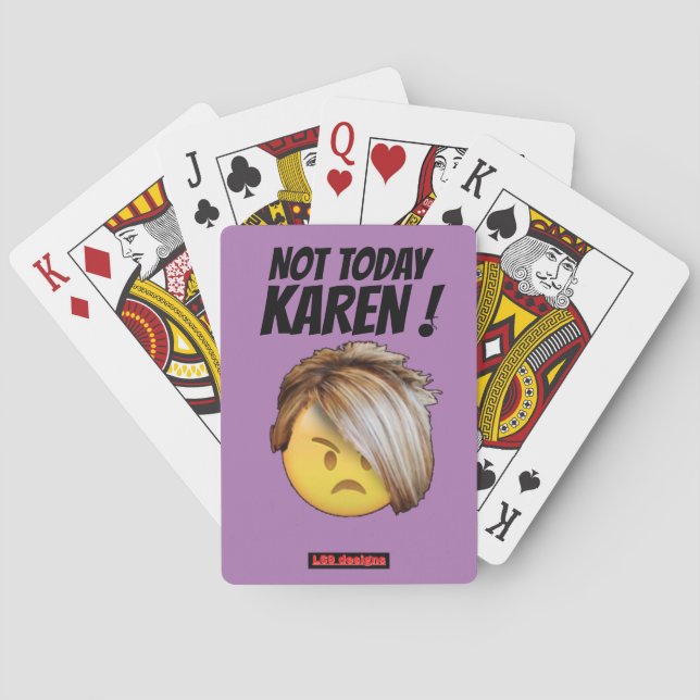roligt att spela kort "INTE TODAY KAREN" Casinokort (Baksidan)