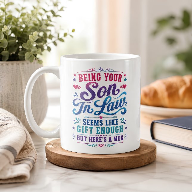 Roligt att vara din svärson present nog  kaffemugg (Skapare uppladdad)
