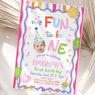 Roligt att vara en Foto 1-årsdag Inbjudningar