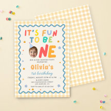 Roligt att vara en Foto Gingham 1-årsdag
