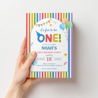 Roligt att vara en pojke 1-års födelsedagsinbjudan inbjudningar