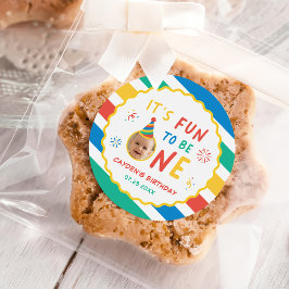 Roligt att vara en pojke Färgrik 1-årsdag Runt Klistermärke