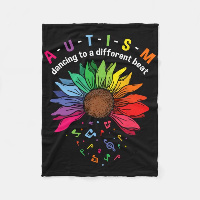 Roligt Autism Acceptans Autism Dansar  Fleecefilt (Framsidan)