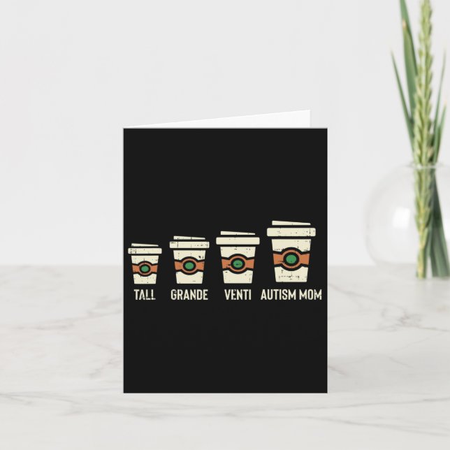 Roligt Autism Mamma Coffee Awareness Mors dag Kort (Framsida)