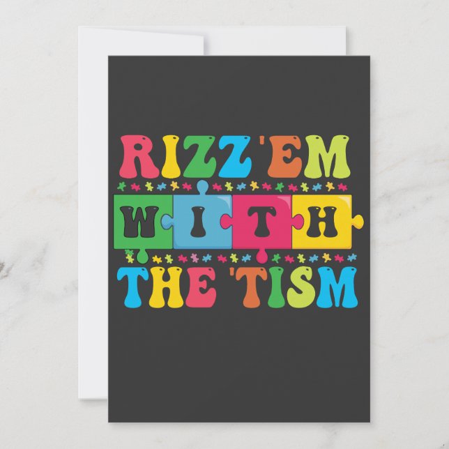 Roligt  Autism Medvetande Rizz'em med The Tism   Inbjudningar (Framsida)