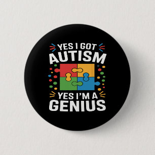Roligt Autism Medvetenhet Barn Autistisk Pussel Au Knapp