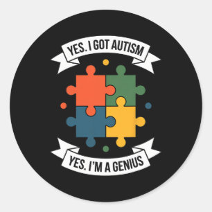Roligt Autism Medvetenhet Barn Autistiskt Pussel A Runt Klistermärke
